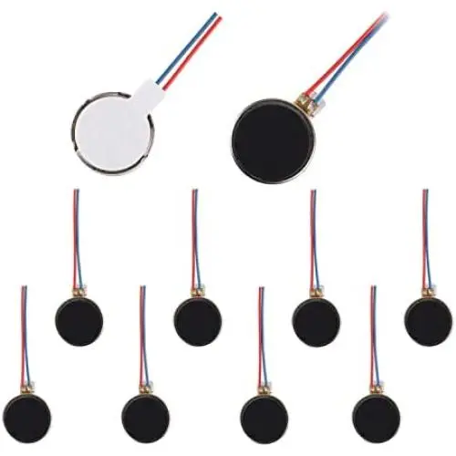BOJACK 10PCS Mini Vibration Motors DC 3V 12000rpm 10mmx3mm Flat Coin Button-Type Micro DC Vibrating Motor for Mobile Cell Phone Pager Tablet Household Appliances