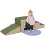 Factory Direct Partners SoftScape Single Tunnel Play Foam Climber Plus, Beginner Toddler Soft Structure for Active Playtime (5-Piece Set) - Earthtone