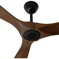 Goozegg 60-Inch Outdoor Ceiling Fan with Remote Control, 3 Solid Wood Blades, Energy DC Motor, Dark Walnut Black