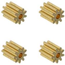 Motor Copper Pinion Gear 9 Teeth 1.5mm Hole Diameter 0.4 Module for Drone Airplane DIY Toy Model Spare Parts Pack of 4