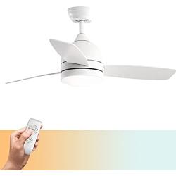warmiplanet Ceiling Fan with Lights Remote Control, 48-Inch, Pure White, Silent Motor (3-Blades)…