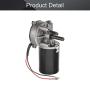 Fielect DC 24V 100RPM Reversible Worm Geared Motor High Torque Electric Gear Motor Turbine Worm Gear Box Reduction Motor, Left Shaft GW6280