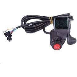 VGEBY Thumb Accelerator, 3 Speed Switch Electric Bike Thumb Accelerator with LCD Digital Battery Voltage Display