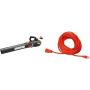 WORX WG520 Turbine 600 Corded Electric Leaf Blower, Black & Amazon Basics 16/3 Vinyl Outdoor Extension Cord, Orange, 50-Feet