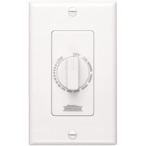 NuTone Variable Speed Wall Control for Ventilation Fans, Dial Knob Control, 3 Amp., 120V, White