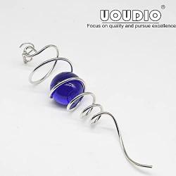 UOUDIO Gazing Ball Spiral Tail Wind Spinner Stabilizer，Indoor Outdoor Decoration Stainless Steel Glass Ball with Hanging Swivel Hook 11