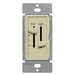 ENERLITES 3 Speed Ceiling Fan Control and LED Dimmer Light Switch, Light and Fan Combination Switch, Single Pole, 2.5A, 300W Incandescent, No Neutral Wire Required, 17001-F3-I-F, Ivory