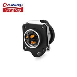CNLINKO M16 4 Pin Male Female Plug Socket Industrial IP67 Waterproof Power Panel Mount Ethernet Connector, 10A Power LED Strip Panel Connector (4Pin)