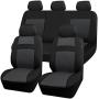 CAR PASS Rainbow Universal Fit 3D Air Mesh Car Seat Cover with 5mm Composite Sponge Inside,Airbag Compatible (Black Gray)