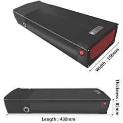 48V 20Ah E-Bike Rear Mount Lithium Ion Battery Pack, Bike Conversion Kit for 250-1000W Motors, Large Capacity Replacement Battery with BMS