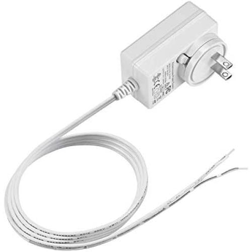 Rollerhouses 24V 1A 24W White Plug-in Transformer DC Wall Charger Adapter/Power Supply Adapter w/5 Ft Cable, AC 100-240V to DC 24V Power Converter White