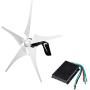 coldwind 4000W Electric Wind Turbine Generator 5 Blades Windmill DC 12V 24V Strong Power Aerogenerator Green Energy Generating+Controller-White 24v