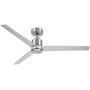 Noble Home Modern Industrial Ceiling Fan with Remote Control, 54 Inch | Quiet DC Motor with 6 Speeds | Contemporary 3 Blade Propeller Design | Downrod Included for Hanging, Brushed Nickel
