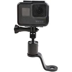 PCTC Motorcycle Bike Handlebar Mount Camera 360 Degree Rotation Fixing Bracket for GoPro Hero 10/9 / 8 / 7 / 6 / 5 DJI OSMO Action OSMO Pocket Sports Camera Riding Rearview Accessories,Metal Base