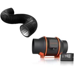 6 Inch Inline Fan and 6 Inch 8 Feet Black Ducting
