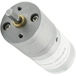 sourcing map Gear-Box Motor DC12V 250RPM 4mm Drive Shaft Speed Reducing Silver Tone