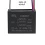 uxcell Ceiling Fan Capacitor CBB61 4/5/6uF 250V AC 4 Wires Metallized Polypropylene Film Capacitor 48x38x26mm for Electric Fan Pump Motor Generator 3Pcs