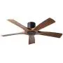 Aviator Smart Indoor and Outdoor 5-Blade Flush Mount Ceiling Fan 54in Matte Black Distressed Koa with Remote Control (Light Kit Sold Separately) works with Alexa, Google Assistant, Samsung Things, and iOS or Android App