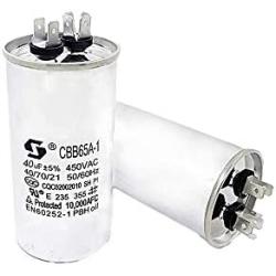 Benliu 40 uF MFD 370 or 440 Volt Fan Motor Dual Run Oval Capacitor for Air Handler Straight Cool/Heat Pump Air Conditioner (40UF)