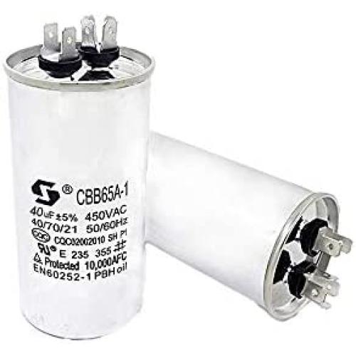 Benliu 40 uF MFD 370 or 440 Volt Fan Motor Dual Run Oval Capacitor for Air Handler Straight Cool/Heat Pump Air Conditioner (40UF)