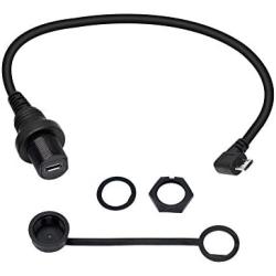CERRXIAN 30cm Left Angle Micro USB Mount Extension Dash Flush Cable for Car, Boat, Motorcycle, Truck Dashboard(L-Micro)
