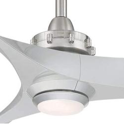 Minka-Aire F853L-BN/SL Aviation 60 Inch Ceiling Fan with LED Light and DC Motor in Brushed Nickel Finish and Silver Blades