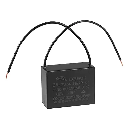 Condensateur CBB61 35uF 250V AC 2 Fils Condensateur Film Polypropylène Métallisé pour Ventilateur Pompe Moteur Générateur de Plafond Condensateur CBB61 35uF 250V AC 2 Fils Condensateur Film Polypropylène Métallisé pour Ventilateur Pompe Moteur Générateur de Plafond