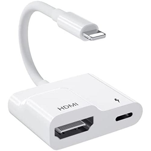 HDMI Adapter for iPhone to TV, 1080P Digital AV Adapter for iPhone,HD Video HDMI Sync Screen Converter,Support HD TV/Projector/Monitor [No Need Power]…