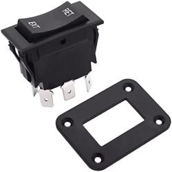 TWTADE Momentary Polarity Reverse Rocker Toggle Switch Control Motor Up Down forword reverse 20A 50V DC/15A 250V AC 6 Pin 3 Position (ON)-Off-(ON) with Panel,Wire KCD2-7-223-6PIN+M-075-1K+X
