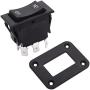TWTADE Momentary Polarity Reverse Rocker Toggle Switch Control Motor Up Down forword reverse 20A 50V DC/15A 250V AC 6 Pin 3 Position (ON)-Off-(ON) with Panel,Wire KCD2-7-223-6PIN+M-075-1K+X