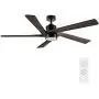 Vent de plafond WINGBO de 64 pouces avec lumière et télécommande, 5 pales en bois sculpté réversible, moteur DC sans bruit à 6 vitesses, ventilateur de plafond moderne finition noire mate avec pales en noyer, certifié ETL Vent de plafond WINGBO de 64 pouces avec lumière et télécommande, 5 pales en bois sculpté réversible, moteur DC sans bruit à 6 vitesses, ventilateur de plafond moderne finition noire mate avec pales en noyer, certifié ETL