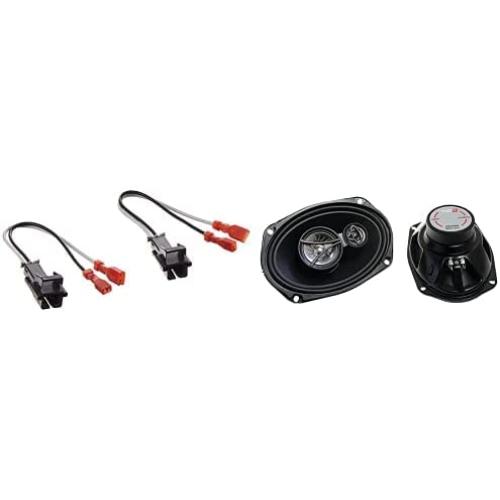 CERWIN VEGA XED693 6 x 9 Inches 350 Watts Max 3-Way Coaxial Speaker Set & Metra 72-4568 Speaker Harness for Selected General Motor Vehicles