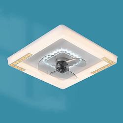 CATA-MEDICA Ceiling Fan with Light 3-Speed Flush Mount Lighting Fixtures Modern Remote Control Ultra-Quiet Fan Lamp ABS LED Ceiling Light with Fan Light Fan for Indoor Living Bed Room Small Space