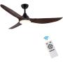 CJOY Ceiling Fan with Lights and Remote, 58 Inch DC Quit Motor Modern Ceiling Fan with 3 Reversible Blades, Adjustable Color Temperature, for Living Room, Bedroom, Dark Brown