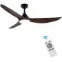 CJOY Ceiling Fan with Lights and Remote, 58 Inch DC Quit Motor Modern Ceiling Fan with 3 Reversible Blades, Adjustable Color Temperature, for Living Room, Bedroom, Dark Brown