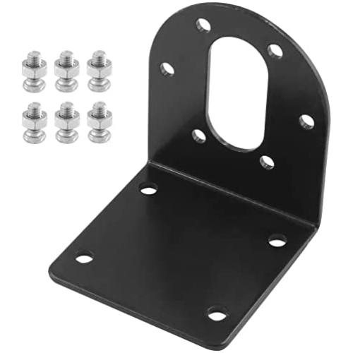 Biaungdo 37mm DC Motor Mounting Bracket, DC Gear Motors Fixed Mount Mounting Base, L-shape Fixed Seat Gear Reduction Motor Holder with Screw Nut