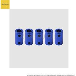 CENTAURUS 5Pcs Motor Wheel Coupling Coupler Connector 3D Shaft Rigid Stepper Motor 5mm to 8mm with Screw Alumlnum Alloy Casing Blue