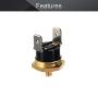 Fielect KSD301 Thermostat Temperature Control Switch,Adjust Snap Disc Temperature Switch 105°C Copper M4 Normally Closed 1 Pcs