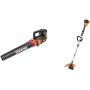 WORX WG584 40V Power Share Turbine Cordless Leaf Blower with Brushless Motor (2x20V Batteries) & WG184 40V Power Share 13