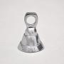 One Dozen 1.5 Inch High Silver Bells Wedding Motorcycle Chrome Plated Brass Bells