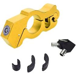 Modengzhe Mototcycle Handlebar Anti-Theft Lock Aluminum Safety Grip Brake Additional Lock for Motorbikes Scooters ATVs Dirt Bikes (Yellow)