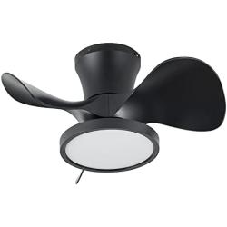 ocioc Quiet Ceiling Fan with LED Light 22 inch Large Air Volume Remote Control Black for Kitchen Bedroom Dining room Patio