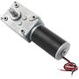 sourcing map Worm Geared Motor DC 12V 60RPM 8mmx15mm Dual D-Shape Shaft Electric Power Turbo Silver Tone