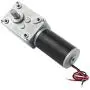 sourcing map Worm Geared Motor DC 12V 60RPM 8mmx15mm Dual D-Shape Shaft Electric Power Turbo Silver Tone