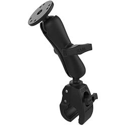 RAM Mounts RAP-404-202U Tough-Claw Medium Clamp Double Ball Mount with Round Plate with Medium Arm for Rails 1
