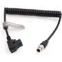 SZRMCC Cabrio Lens Hirose 20 Pin Male to D-tap Coiled Power Cable for Fujinon Cabrio servo Zoom Motor Lens