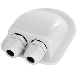 Restmo IP68 Waterproof Solar Cable Entry Gland, Weather Resistant Dual Cable Entry Housing for Solar Panels of RV, Caravan, Marine, Boat, Cabin, White