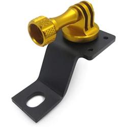 HTTMT- Motorcycle Rearview Mirror Camera Mount Bracket Holder Compatible With GoPro Hero 7/6/5/4 In Gold 8 Colors Available [P/N: GZSP-SP-015]