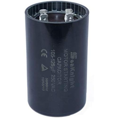 BlueNatHxRPR 105-126 MFD (uF) Motor Start Capacitor Compatible for Franklin Control Box 2823008110, 2823018110, 2801084915, 2823018310, 2823508110 1.0 1.5 and 2 HP Well Pump and Others