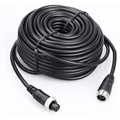 VSSTECH Backup Camera Cable 4pin Video Power Aviation Extension Wire for Vehicle Car Camper Bus Van Truck Motorhome Trailer RV Mobile DVR System 20m 65.7ft